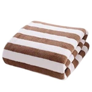 Microfiber Coral Fleece Stripe Bath towels for Men and Women 70x140 cm